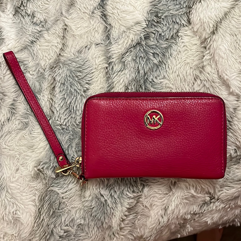 pink, Michael Kors wallet